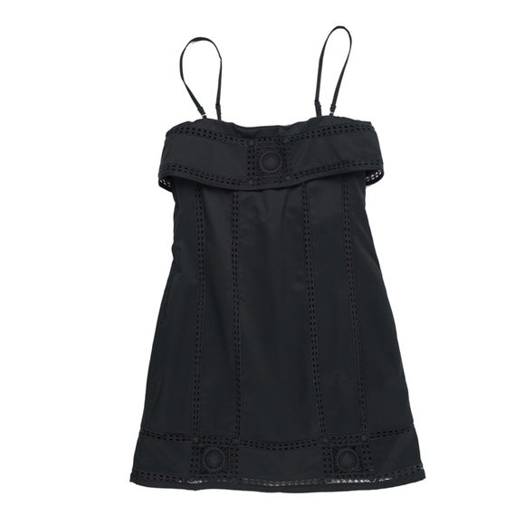 New JCREW Size 2 Crochet Panel Mini Dress in Black $268 CL647 - Picture 5 of 7
